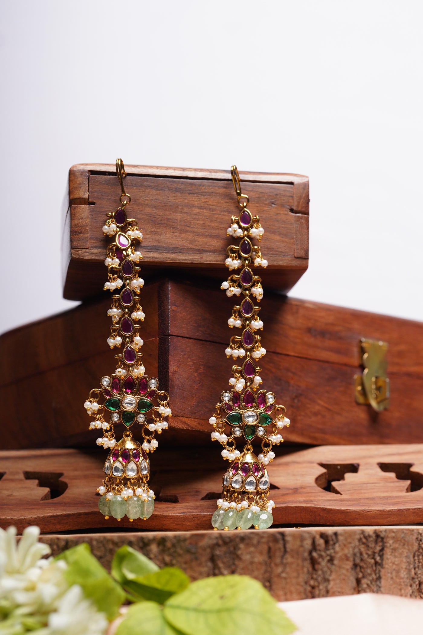 Long Drop Jhumka Earrings