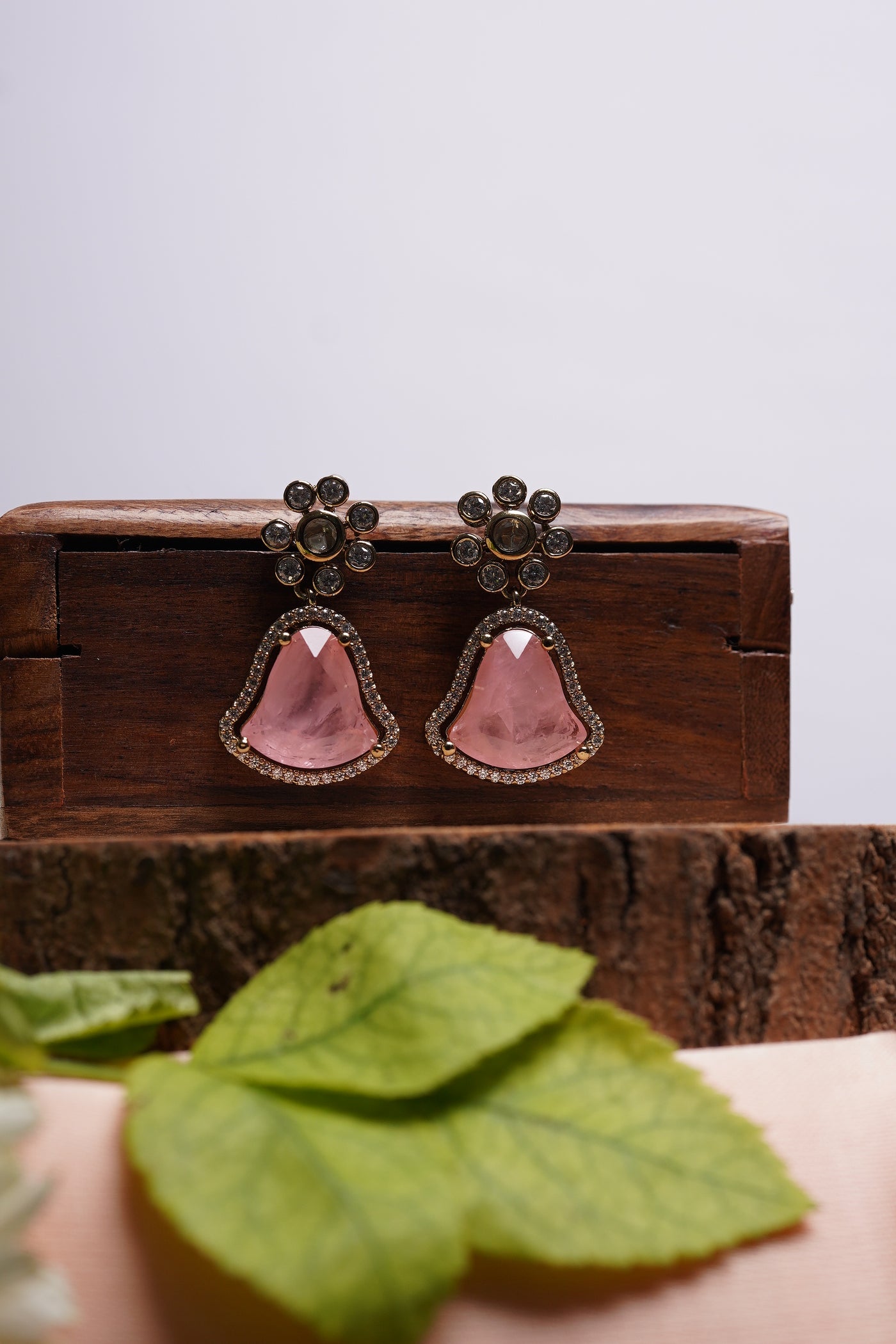 Pink Drop Floral Earrings