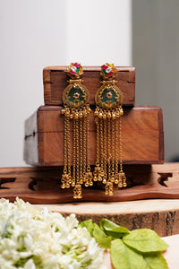 Meenakari Green Danglers