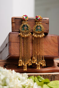 Meenakari Green Danglers