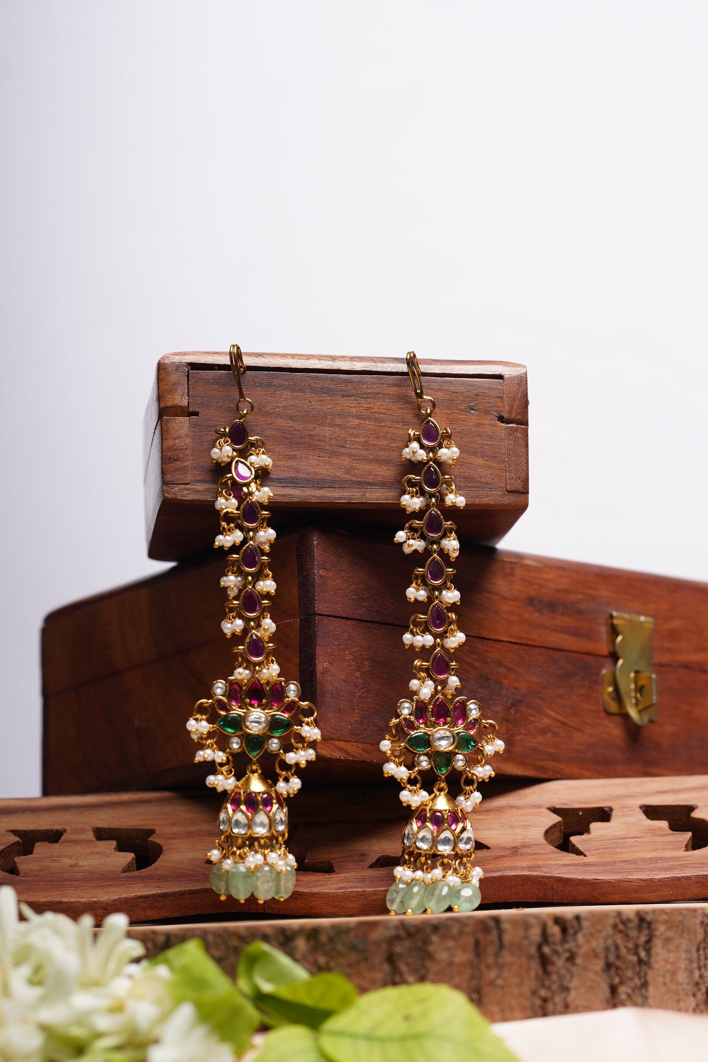 Long Drop Jhumka Earrings