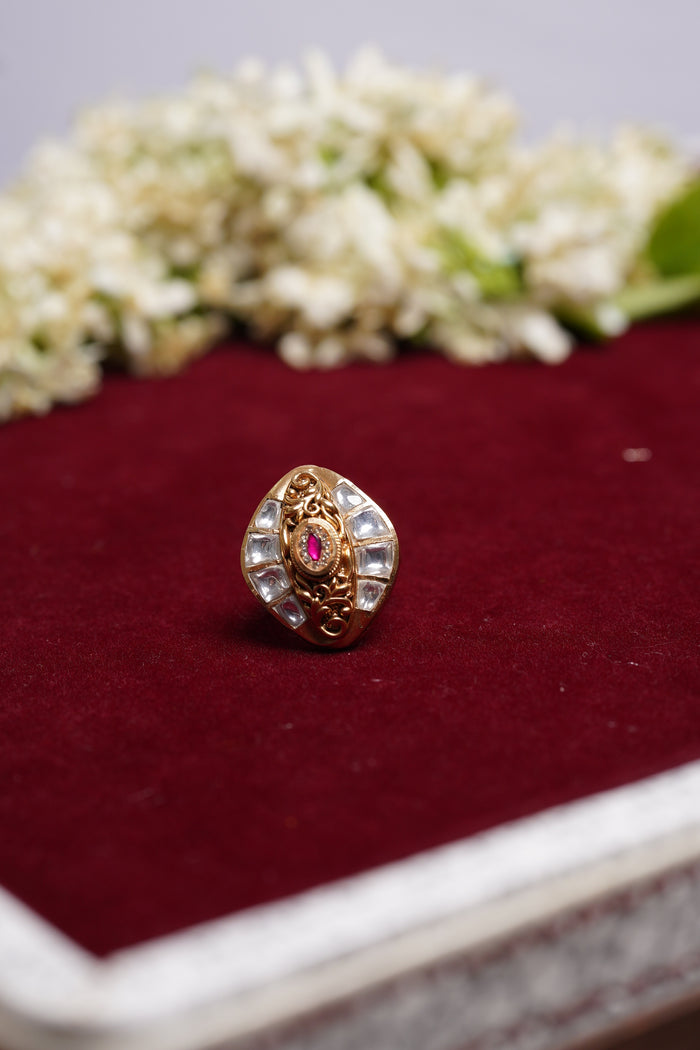Kundan Prism Ring