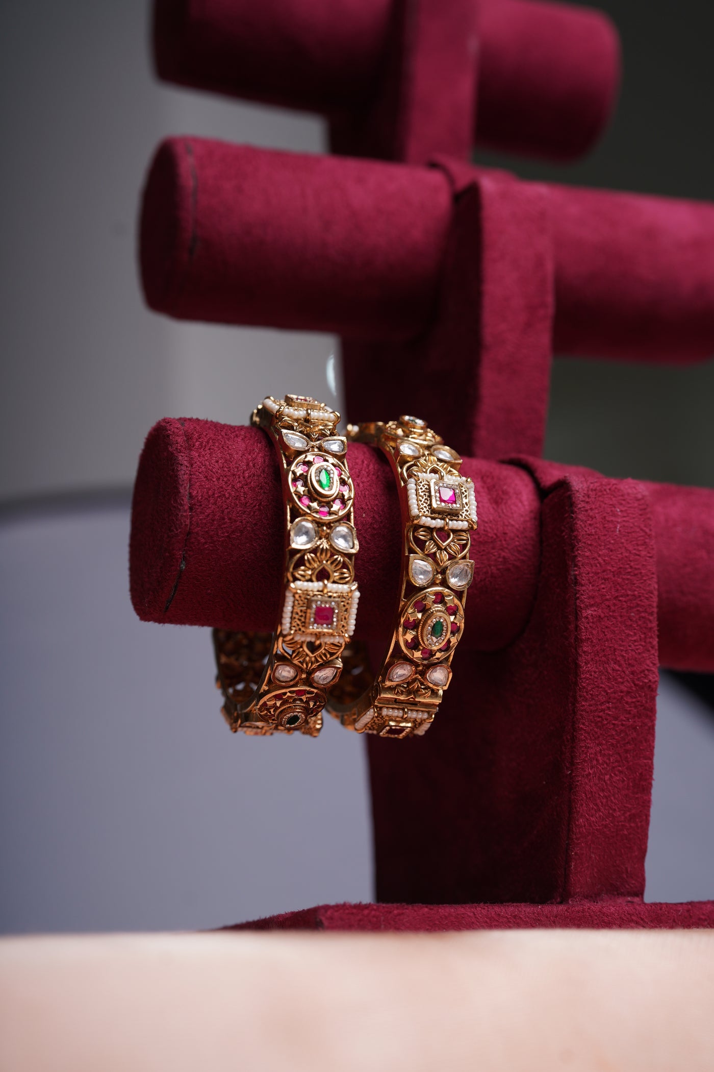Ruby Green Polki Bangles