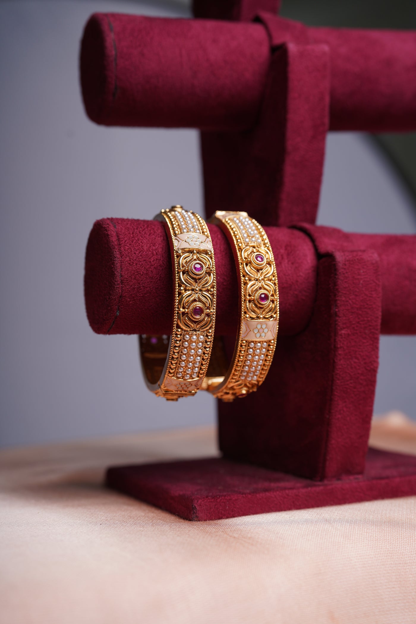 Temple Bangles with Pearls