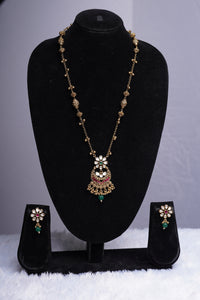 Floral Polki Pendant Set