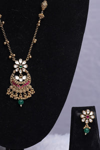Floral Polki Pendant Set