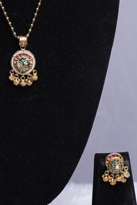 Circular Floral Pendant Set