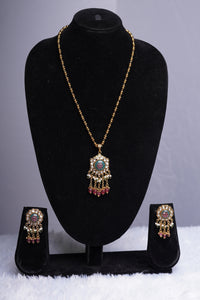 Mintgreen Kundan Pendant Set