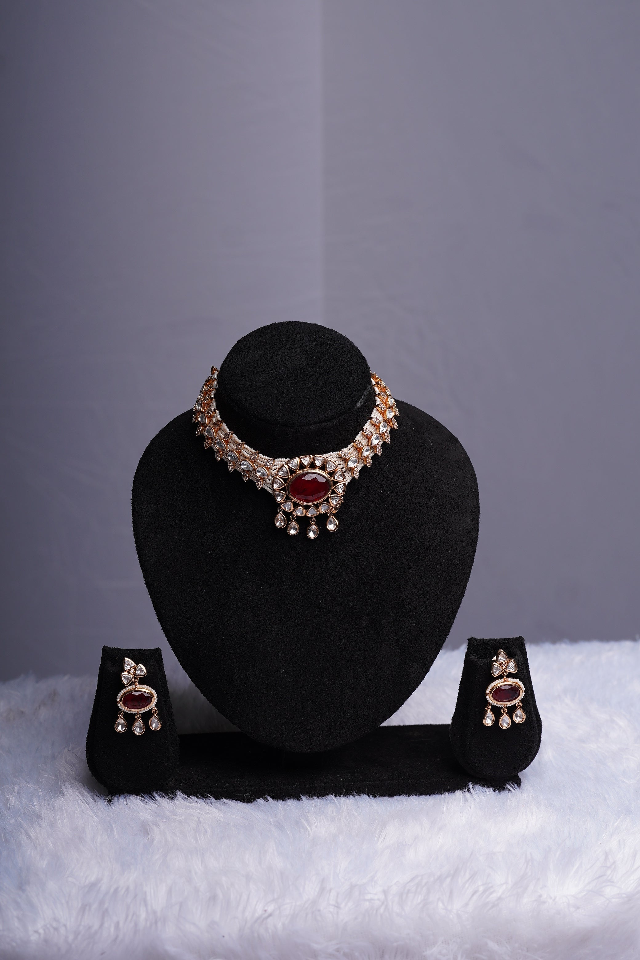 Ruby Swarovski Choker Set