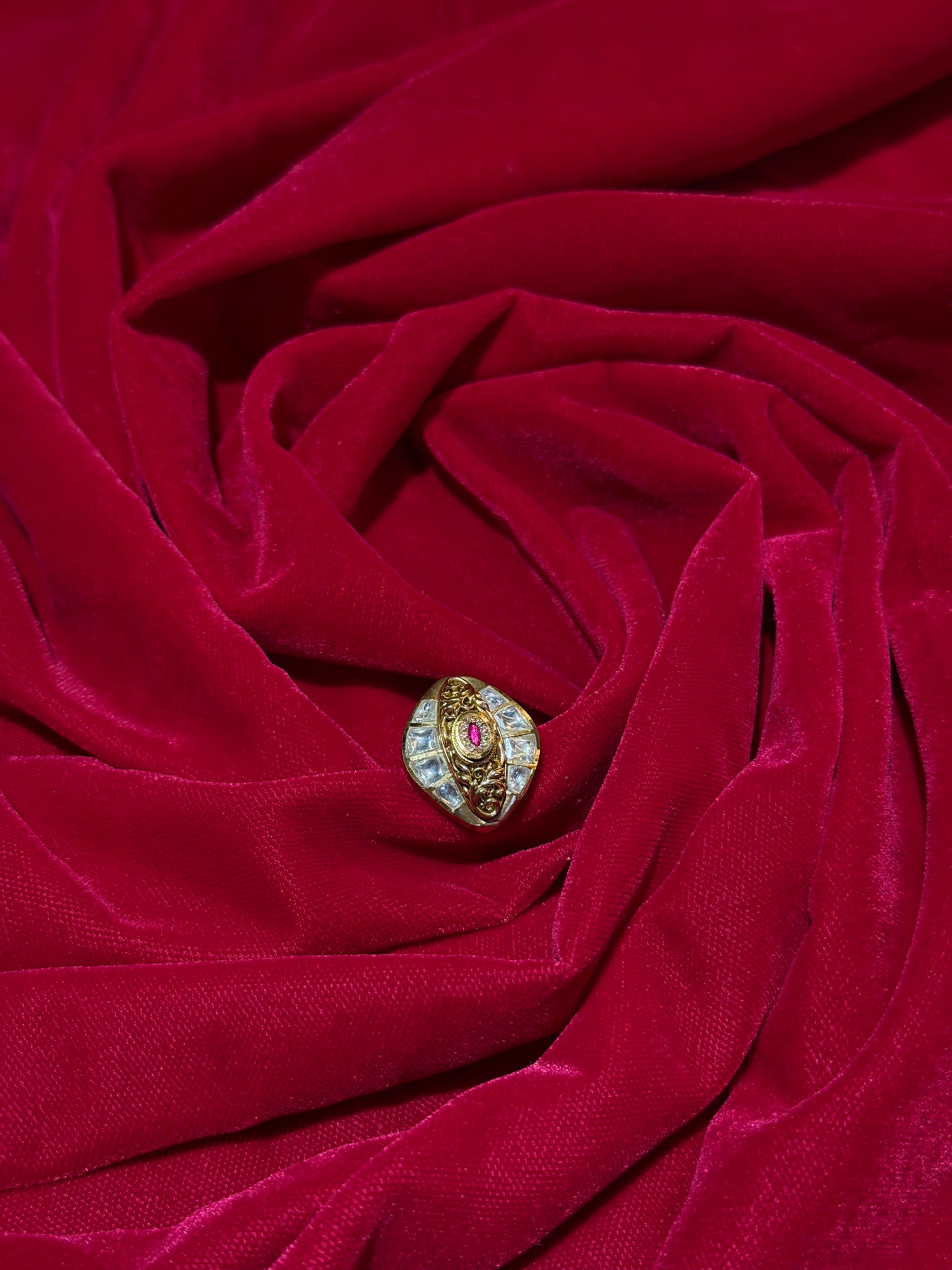 Kundan Prism Ring